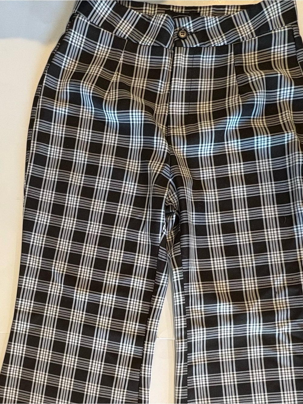 Cider Black White Plaid Wide Leg Trousers size medium y2k punk grunge goth emo